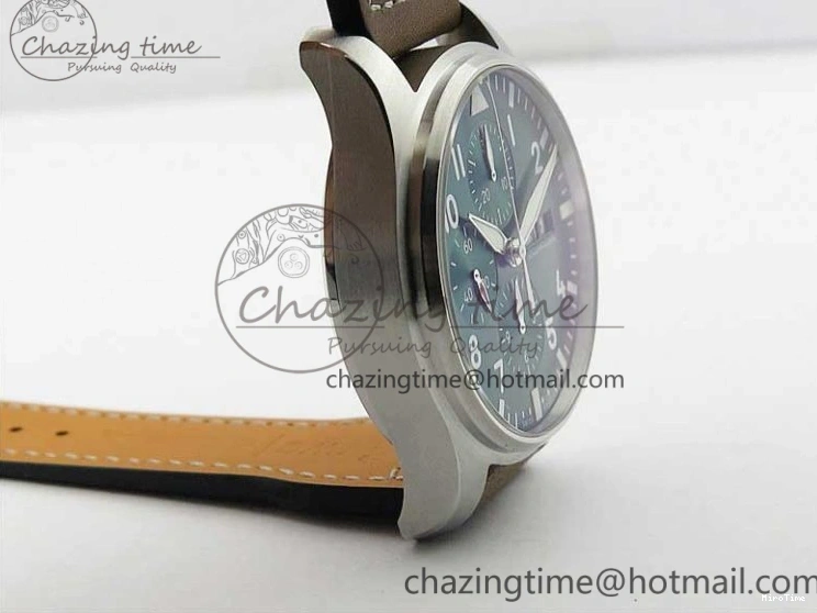 MIROTIME 0509 Pilot Chrono IW377726 ZF 1:1 Best Edition Green Dial on Brown Leather Strap A Trendsetting 7125